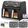 Image de Friteuse à air chaud Samurai, 2 compartiments de cuisson, 7 programmes, 2400W - noir