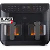 Image de Friteuse à air chaud à double zone LIFE P20 XXL Twin MD 11760 noire, 100 recettes dans l'application Life+, 2 zones de cuisson séparées, 10 programmes automatiques