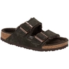 Image de Sandales unies BIRKENSTOCK Arizona Shearling - Cuir velours, peau d'agneau, coupe étroite, marron, taille 36