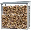 Image de Quick-star - Aluminium Kaminholzregal Xxl 185 X 70 X 185 Cm Garten Kaminholzunterstand 2,3 M³ Kaminholzlager Stapelhilfe Aussen