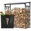 Image de Rack à bois métallique d'extérieur 143 x 70 x 145 cm Avec protection contre les intempéries Noir, Pro - Profilé en acier de 40 mm, anthracite, résistant aux intempéries, capacité 1,4 m³ (2 SRM), M Abri à bois de jardin Aide à l'empilage
