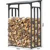 Image de Quick-star - Metall Kaminholzregal Anthrazit 130 X 70 X 185 Cm Garten Kaminholzunterstand 1,6 M³ / 2,5 Srm Kaminholzlager Stapelhilfe Aussen