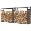 Image de Quick-star - 2 Stück Metall Kaminholzregal Anthrazit 143 X 70 X 145 Cm Garten Kaminholzunterstand 2,8 M³ / 4 Srm Stapelhilfe Aussen