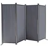 Image de Paravent 4 Teilig 165 X 220 Cm Stoff Raumteiler Trennwand Balkon Sichtschutz Stellwand Faltbar Grau