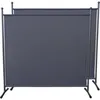 Image de Quick-star - 2 Stück Paravent 180 X 178 Cm Stoff Raumteiler Groß Stellwand Trennwand Balkon Sichtschutz Grau