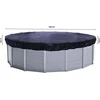 Image de Couverture de piscine ronde pour piscines de 320 à 366 cm | Dimensions de la bâche : Ø 420 cm | Noir | Bâche de piscine été et hiver | Bâche de couverture solaire 200 g/m² PE double revêtement | Bâche solaire résistante aux UV