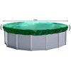 Image de Couverture de piscine ronde pour piscines de 366 à 400 cm | Dimensions de la bâche : Ø 460 cm | Verte | Bâche de piscine été et hiver | Bâche de couverture 200 g/m² PE | Couverture doublement enduite | Résistante aux UV