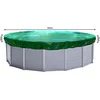 Image de Couverture de piscine ronde pour piscines de 420 à 460 cm | Dimensions de la bâche : Ø 520 cm | Verte | Bâche de piscine été et hiver | Bâche de protection 200 g/m² PE | Couverture doublement enduite | Résistante aux UV