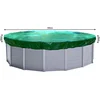 Image de Couverture de piscine ronde pour piscines de 550 à 600 cm | Dimensions de la bâche : Ø 680 cm | Verte | Bâche de piscine été et hiver | Bâche de couverture 200 g/m² PE | Couverture doublement enduite | Résistante aux UV