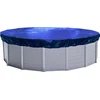 Image de Couverture de piscine ronde pour piscines de 380 à 420 cm | Dimensions de la bâche : Ø 480 cm | Bleue | Bâche de piscine été et hiver | Bâche de couverture 200 g/m² PE | Couverture doublement enduite | Résistante aux UV
