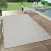 Image de Tapis d'intérieur et d'extérieur Pour salon, balcon, terrasse, tissage plat Couleur taupe Dimensions 120 x 160 cm