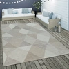 Image de Tapis plat d'intérieur et d'extérieur Motif géométrique Motif losange Beige Dimensions 80 x 150 cm