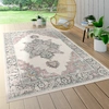 Image de Tapis d'intérieur et d'extérieur pour balcon ou terrasse, à poils courts, motif oriental, couleur beige, taille Ø 160 cm, rond