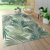 Image de Tapis d'intérieur & d'extérieur Tissu plat Jungle Gecarvtes Design floral palmier vert Taille 150 cm carré