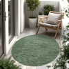 Image de In & Outdoor Tapis tissé plat uni moderne résistant aux intempéries pour terrasse cuisine Taille 80 cm Rond