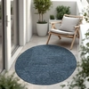 Image de In & Outdoor Tapis tissé plat uni moderne résistant aux intempéries pour terrasse cuisine Taille 160 cm Rond