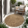 Image de In & Outdoor Tapis tissé plat uni moderne résistant aux intempéries pour terrasse cuisine Taille 160 cm Rond