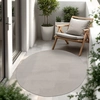 Image de In & Outdoor Tapis tissé plat uni moderne résistant aux intempéries pour terrasse cuisine Taille 80 cm Rond