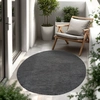 Image de In & Outdoor Tapis tissé plat uni moderne résistant aux intempéries pour terrasse cuisine Taille 80 cm Rond