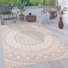 Image de Tapis d'extérieur résistant aux intempéries et robuste Mandala Boho Design facile d'entretien tissé à plat Dimensions 200 x 280 cm