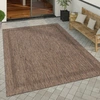 Image de Tapis d'extérieur à tissage plat aspect sisal avec bordure Résistant aux UV Robuste Dimensions 60 x 100 cm