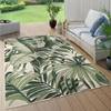 Image de Tapis d'extérieur résistant aux intempéries Balcon Palmiers Jungle Motif floral Boho Vert Taille 120x170 cm