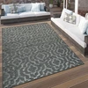 Image de Tapis de terrasse intérieur et extérieur Motif ethnique Bordure Résistant aux intempéries Moderne Gris Dimensions 200 cm Rond