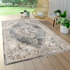 Image de Tapis d'extérieur résistant aux intempéries Balcon Cuisine Motif marocain Mandala Gris Beige Dimensions 60 x 100 cm
