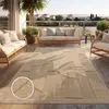 Image de Tapis d'extérieur résistant aux intempéries Balcon Salon Design bohème Géométrique Beige Dimensions 120 x 160 cm