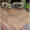 Image de Tapis d'extérieur résistant aux intempéries Tissu plat moderne, aspect jute pour terrasse & balcon Dimension 80x150 cm