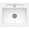 Image de Evier 1 Bac Villeroy Et Boch Siluet 60 S Snow White Ceramicplus Avec Vidage Manuel