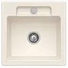 Image de Villeroy&boch - Evier 1 Bac Villeroy Et Boch Siluet 50 S Crème Ceramicplus Avec Vidage Manuel