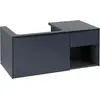 Image de Villeroy & Boch Subway 3.0 armoire sous lavabo, éclairage LED, 2 tiroirs, lavabo à gauche, élément d'étagère en bas à droite, 1001x422,5x516mm, C572L1VQ