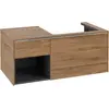 Image de Villeroy & Boch Subway 3.0 armoire sous lavabo, éclairage LED, 2 tiroirs, lavabo à droite, élément d'étagère en bas à gauche, 1001x422,5x516mm, C571L0RH