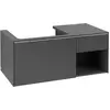Image de Villeroy & Boch Subway 3.0 armoire sous lavabo, éclairage LED, 2 tiroirs, lavabo à gauche, élément d'étagère en bas à droite, 1001x422,5x516mm, C572L0VR