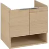 Image de Lavabo Vb Us Architectura 550 X 520 X 438 Mm, Lavabo 2 Portes Avec Revêtement En Chêne Nordique Intégré