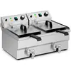 Image de Friteuse électrique double Expondo Royal Catering - 2 x 9 l - 6000 W - robinet de vidange -