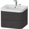 Image de Duravit Happy D.2 Plus c-shaped Set suspendu, 575x490mm, 2 tiroirs, 2 trous pour robinetterie, HP4345E8080