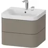 Image de Duravit Happy D.2 Plus c-shaped Set suspendu, 575x490mm, 2 tiroirs, 2 trous pour robinetterie, HP4345E9292