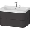 Image de Duravit Happy D.2 Plus c-shaped Set suspendu,775x490mm, 2 tiroirs, 2 trous pour robinetterie, HP4347E8080