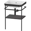 Image de Duravit Happy D.2 Plus c-bonded Set avec console métallique, 575x490mm, sans trou pour robinetterie, HP4735N8080