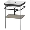 Image de Duravit Happy D.2 Plus c-bonded Set avec console métallique, 575x490mm, sans trou pour robinetterie, HP4735N9292