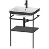 Image de Duravit Happy D.2 Plus c-bonded Set avec console métallique, 575x490mm, 1 trou de robinetterie, HP4735O8080
