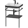 Image de Duravit Happy D.2 Plus c-bonded Set avec console métallique, 575x490mm, 2 trous pour robinets, HP4735E8080