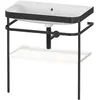 Image de Duravit Happy D.2 Plus c-bonded Set avec console métallique, 775x490mm, sans trou pour robinetterie, HP4737N3636