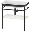 Image de Duravit Happy D.2 Plus c-bonded Set avec console métallique, 775x490mm, sans trou pour robinetterie, HP4737N3939