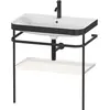 Image de Duravit Happy D.2 Plus c-bonded Set avec console métallique, 775x490mm,1 trou de robinetterie, HP4737O2222