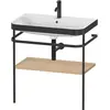 Image de Duravit Happy D.2 Plus c-bonded Set avec console métallique, 775x490mm,1 trou de robinetterie, HP4737O7171