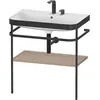 Image de Duravit Happy D.2 Plus c-bonded Set avec console métallique, 775x490mm, 2 trous pour robinets, HP4737E7575