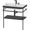 Image de Duravit Happy D.2 Plus c-bonded Set avec console métallique, 775x490mm, 2 trous pour robinets, HP4737E6969